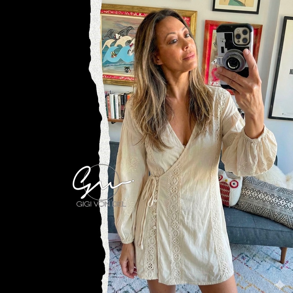 Jen's Pirate Booty - Batik Mini Dress, S,  White